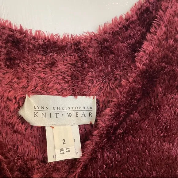 VINTAGE LYNN CHRISTOPHER KNITWEAR Sweater Dress, Handloomed, Pink-Burgundy‎