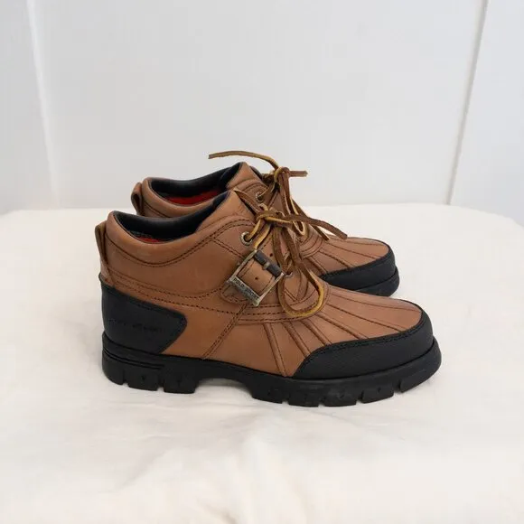 Vintage Polo Sport Ralph Lauren Duck Boots Leather Rubber Sole Hiking 7B