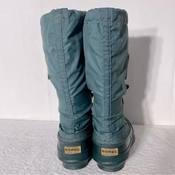Vintage Sorel Snowlion Green Mid Calf Insulated Winter Boots Snow Boots 8