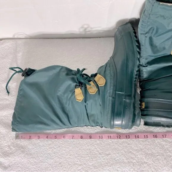 Vintage Sorel Snowlion Green Mid Calf Insulated Winter Boots Snow Boots 8