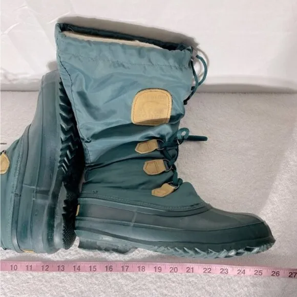 Vintage Sorel Snowlion Green Mid Calf Insulated Winter Boots Snow Boots 8