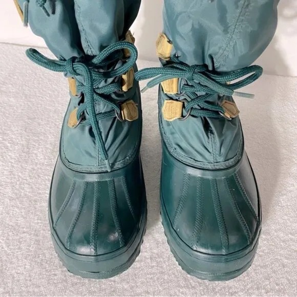 Vintage Sorel Snowlion Green Mid Calf Insulated Winter Boots Snow Boots 8