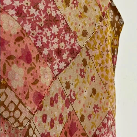 Vintage Vision Apparel Asymmetrical Silk Midi Dress