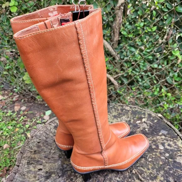 Vintage Women Brown Leather Boots Size 6.5/Women K