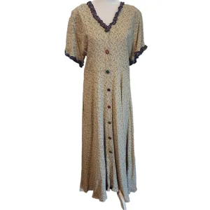 Vintage Zoe Made in the USA Floral Button Front Maxi Dress