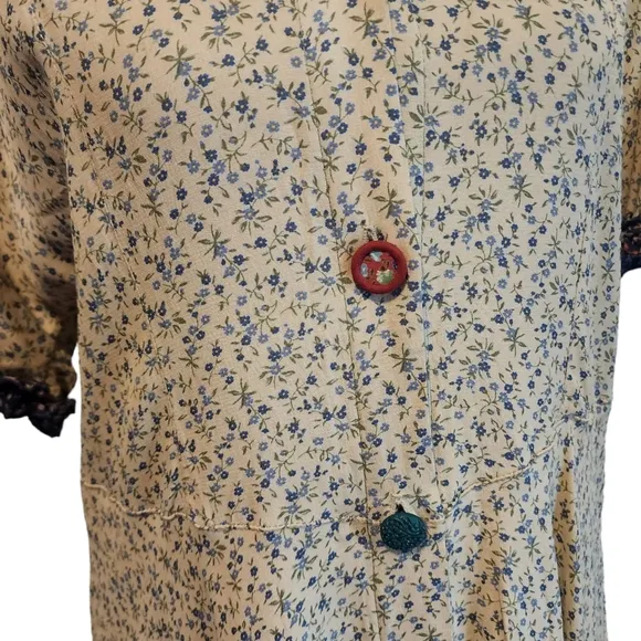 Vintage Zoe Made in the USA Floral Button Front Maxi Dress