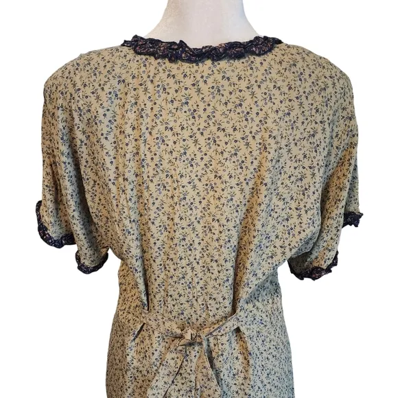 Vintage Zoe Made in the USA Floral Button Front Maxi Dress