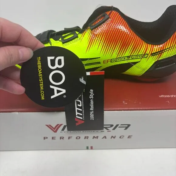 Vittoria Cycling Shoes 39.5 Women's 8.5-9 Men's 7-7.5 Yellow Fusion 2‎ BOA