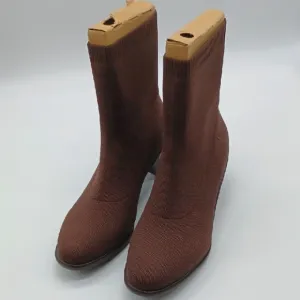 Vivaia Amanda Knit Boots Booties Almond Toe Size 40 US 9 Brown NWOT Stretch