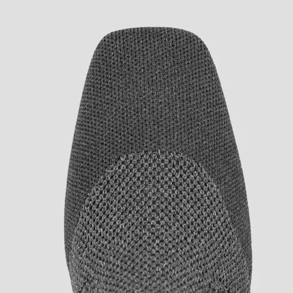VIVAIA Melissa Lace Gray Square-Toe Perforated Knit Pull On Heeled Ankle Boots