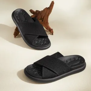 VIVAIA New Black Slip On Footbed Izzy Strappy Slides Sandals Size 9