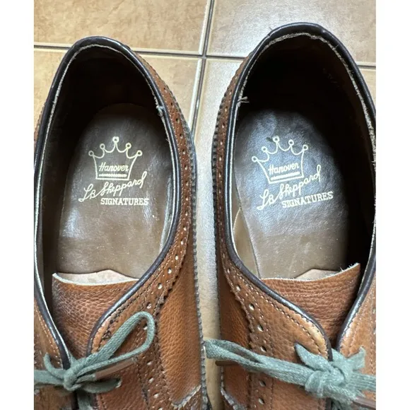 VTG Hanover Mens Sz 9B LB Sheppard Longwing Blucher Oxford Shoes Leather USA
