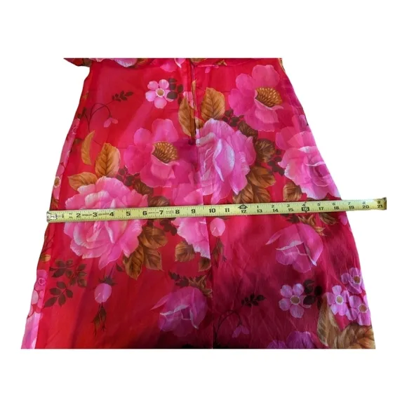 VTG Mr. Boots Red Floral Halter Dress Size 5 Flawed Luxury