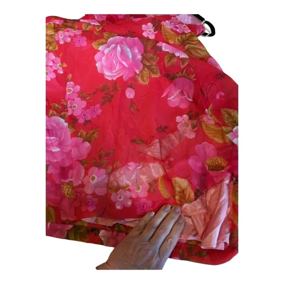 VTG Mr. Boots Red Floral Halter Dress Size 5 Flawed Luxury