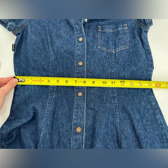 Vtg New York &amp; Company Denim Dress Button Down Y2K 90s Style Size 4