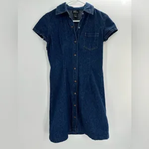 Vtg New York &amp; Company Denim Dress Button Down Y2K 90s Style Size 4