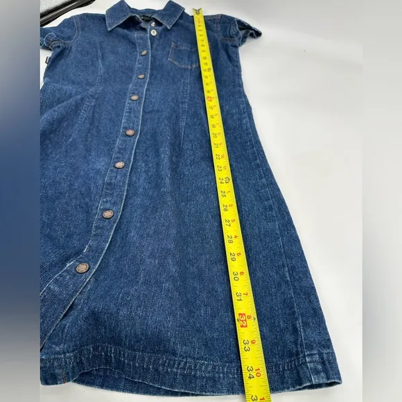 Vtg New York &amp; Company Denim Dress Button Down Y2K 90s Style Size 4