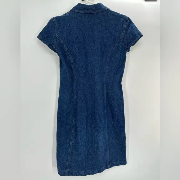 Vtg New York &amp; Company Denim Dress Button Down Y2K 90s Style Size 4