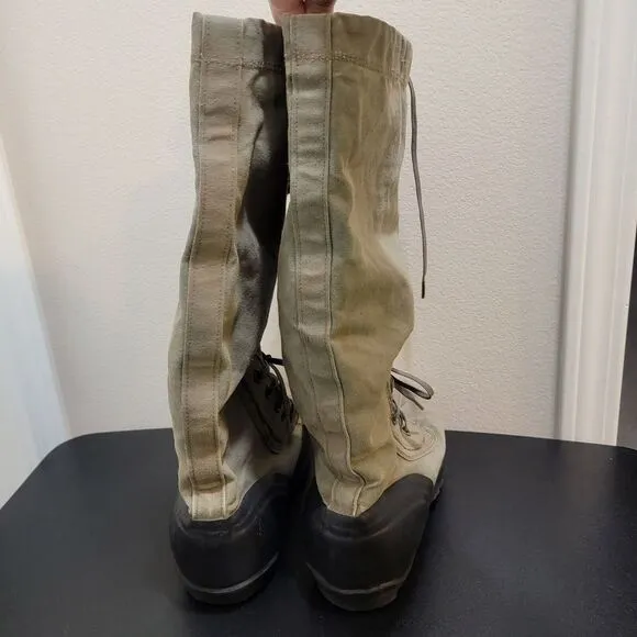 VTG US Military Green Canvas Mukluk‎ Extreme Cold Weather Arctic Boots N-1B Sz S