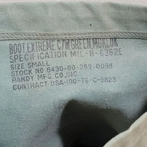 VTG US Military Green Canvas Mukluk‎ Extreme Cold Weather Arctic Boots N-1B Sz S