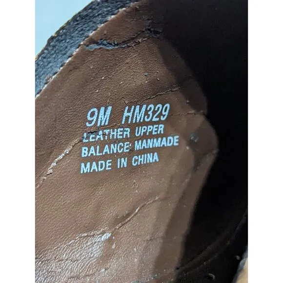 Vtge Western mules size 9 womens Brown/Copper GUC stacked Shaped Heel.