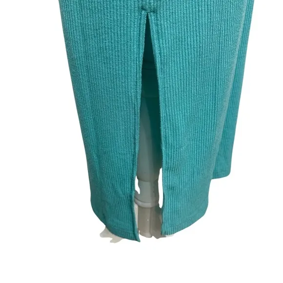Walter Baker Jolene Ribbed Knit Dress Long Sleeve Aqua Medium NWT RETAIL $248.00