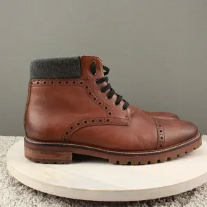 Warfield Grand Leather Boots Porter Cap Toe Mens 10.5 Brown Dress Casual