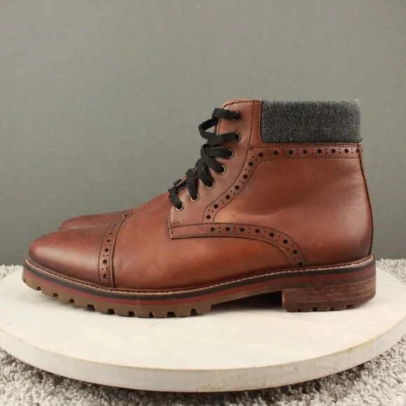 Warfield Grand Leather Boots Porter Cap Toe Mens 10.5 Brown Dress Casual