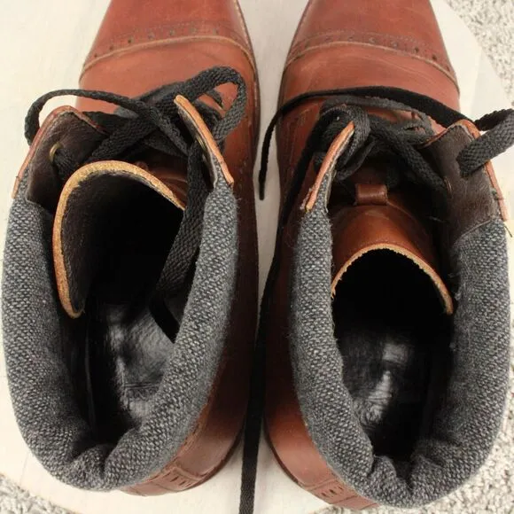 Warfield Grand Leather Boots Porter Cap Toe Mens 10.5 Brown Dress Casual