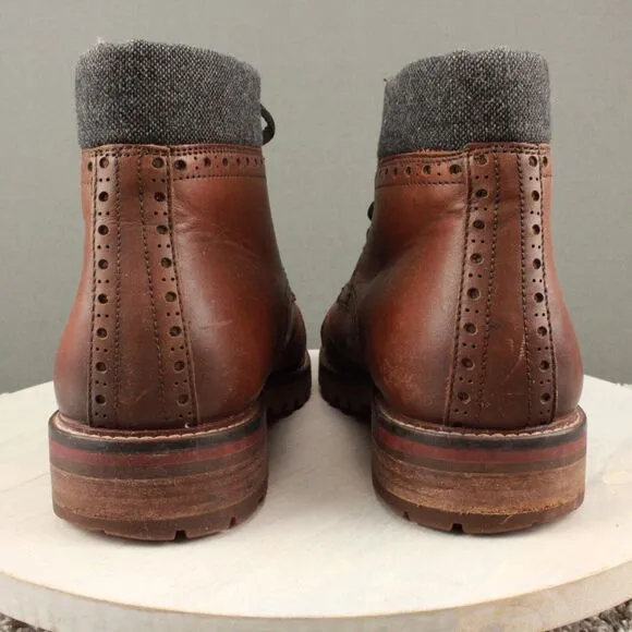 Warfield Grand Leather Boots Porter Cap Toe Mens 10.5 Brown Dress Casual