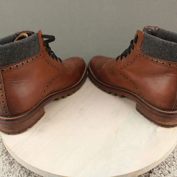 Warfield Grand Leather Boots Porter Cap Toe Mens 10.5 Brown Dress Casual