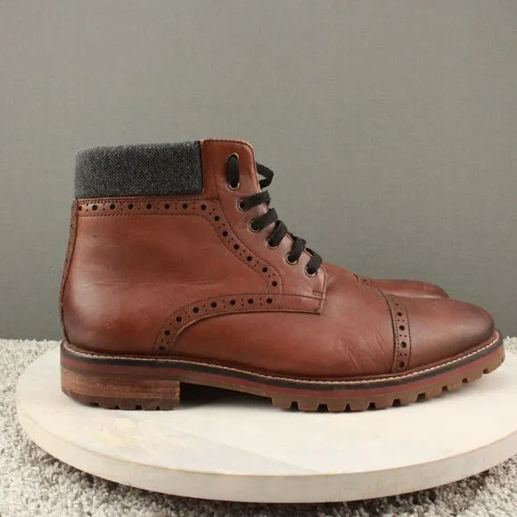 Warfield Grand Leather Boots Porter Cap Toe Mens 10.5 Brown Dress Casual