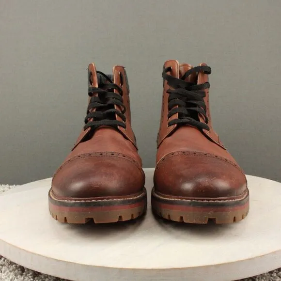 Warfield Grand Leather Boots Porter Cap Toe Mens 10.5 Brown Dress Casual