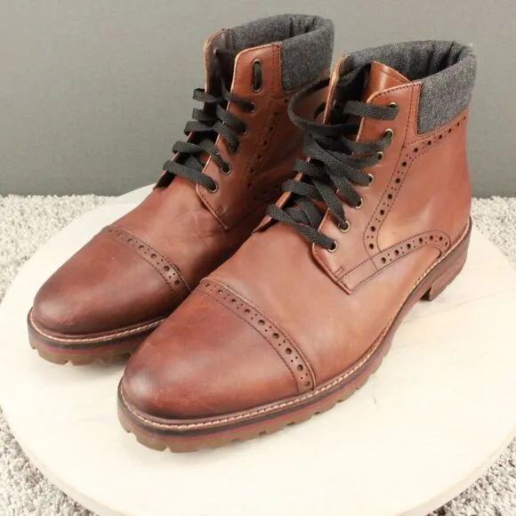 Warfield Grand Leather Boots Porter Cap Toe Mens 10.5 Brown Dress Casual