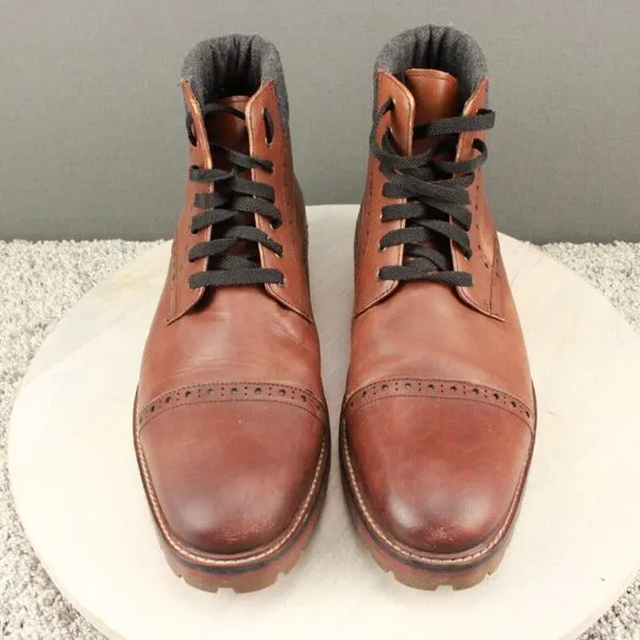 Warfield Grand Leather Boots Porter Cap Toe Mens 10.5 Brown Dress Casual