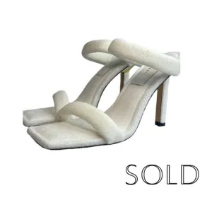 white Good American terrycloth slip on heel | vanilla aesthetic