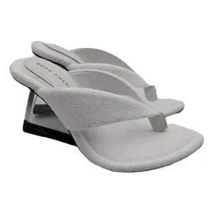 white Good American terrycloth slip on wedge heel | vanilla aesthetic