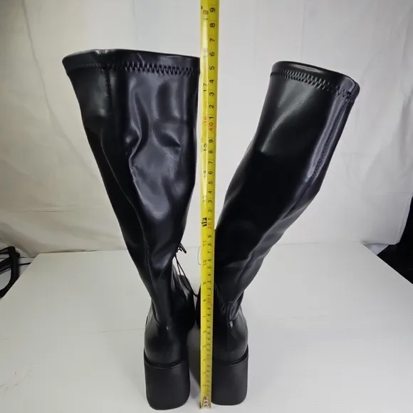 Wild Fable Elegant Knees High Platform Boots  Black New Tall Dress Sizes