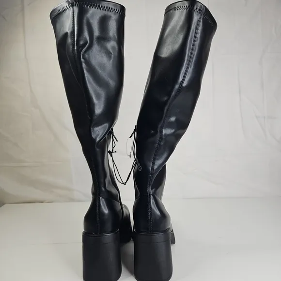 Wild Fable Elegant Knees High Platform Boots  Black New Tall Dress Sizes