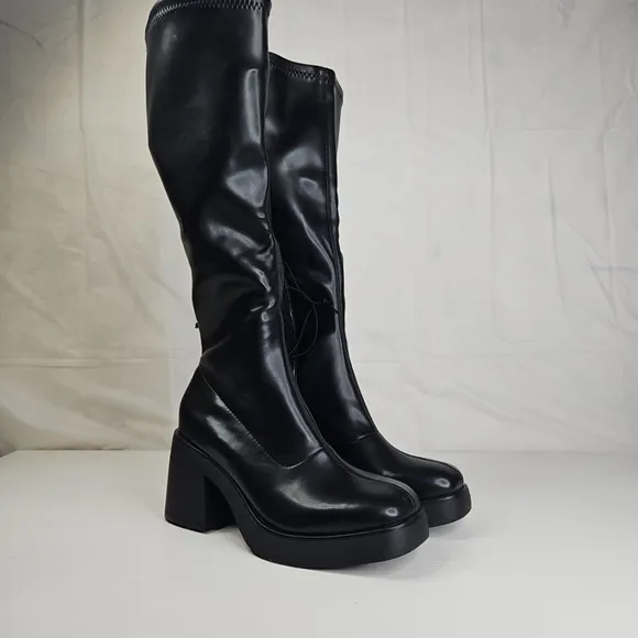 Wild Fable Elegant Knees High Platform Boots  Black New Tall Dress Sizes
