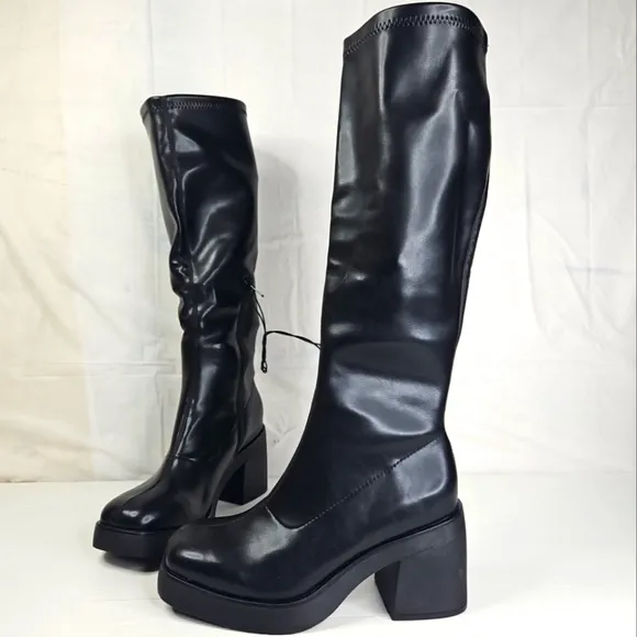 Wild Fable Elegant Knees High Platform Boots  Black New Tall Dress Sizes