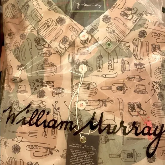 William Murray Golf Spackler’s Shed S/S Polo In Natural Size L NEW SEALED