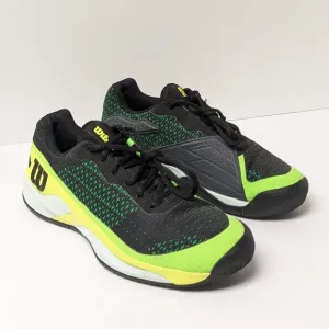 Wilson Rush Pro Extra Duty Tennis Shoes, Black/Yellow/Green, Men's 9.5