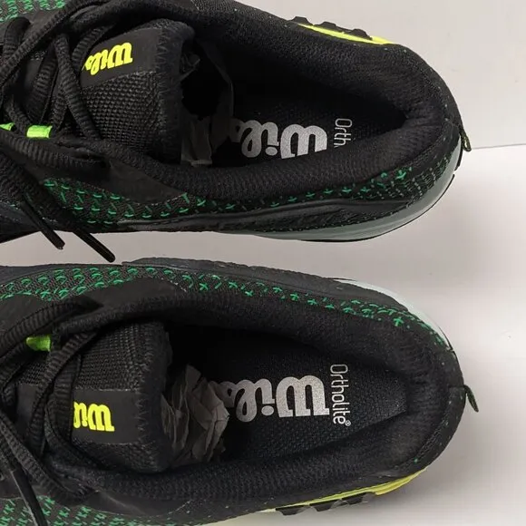 Wilson Rush Pro Extra Duty Tennis Shoes, Black/Yellow/Green, Men's 9.5