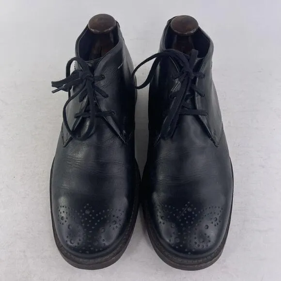 Wolky Men's Black Leather Walking Boot US 9.5 Lace-Up Dress Chukka Boots