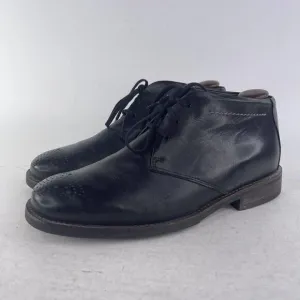 Wolky Men's Black Leather Walking Boot US 9.5 Lace-Up Dress Chukka Boots