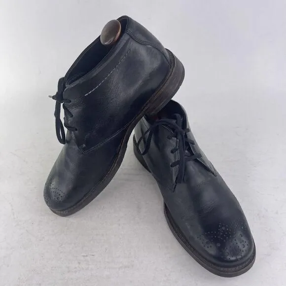 Wolky Men's Black Leather Walking Boot US 9.5 Lace-Up Dress Chukka Boots