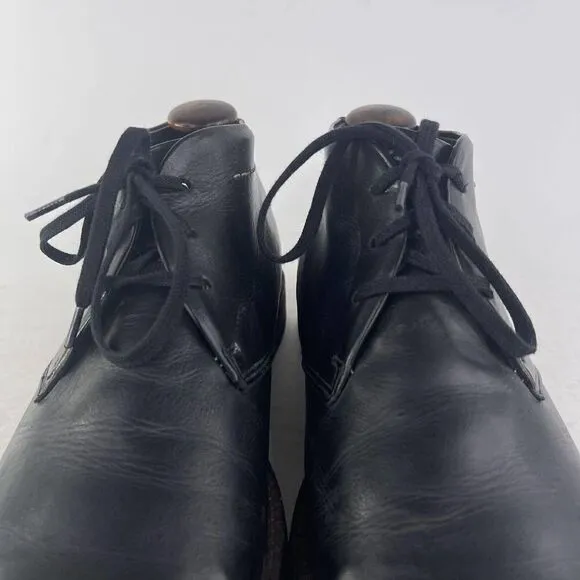 Wolky Men's Black Leather Walking Boot US 9.5 Lace-Up Dress Chukka Boots