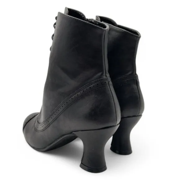 Women's 8 Black Steampunk Industrial Neo Victorian Ankle Booties