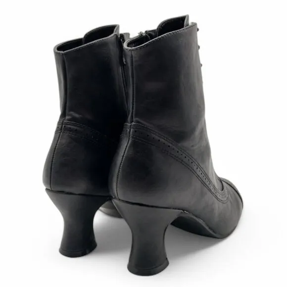 Women's 8 Black Steampunk Industrial Neo Victorian Ankle Booties